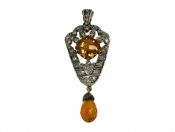 Citrine and Diamond Pendant