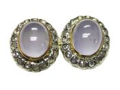 Classic Chalcedony and Diamond Earrings