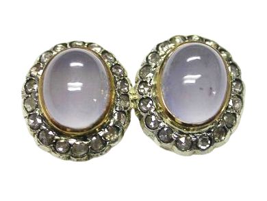Classic Chalcedony and Diamond Earrings