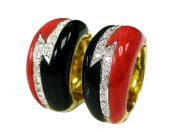 Coral and Onyx Earrings