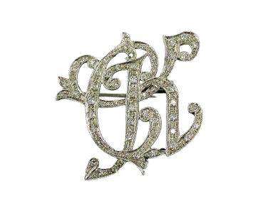 Diamond CK Brooch