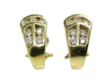 Vintage Diamond Huggie Earrings
