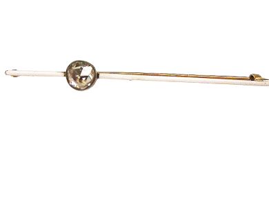 Diamond Enamel Bar Brooch