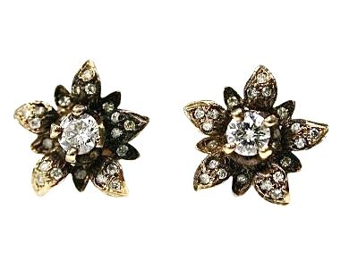Vintage Diamond Floral Studs