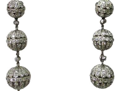 Vintage Diamond Lantern Drop Earrings
