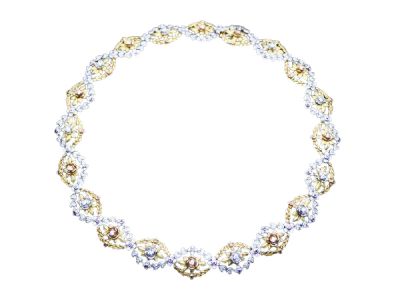 Vintage 1.90ct Diamond Ruby 18kt and Platinum Necklace