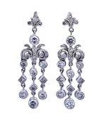 Vintage .54ct Diamond Chandelier 14kt Earrings