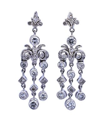 Vintage .54ct Diamond Chandelier 14kt Earrings