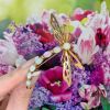 Vintage 2.19ct Opal Dragonfly 14kt Brooch