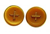 Edwardian Chalcedony Stud Button Earrings