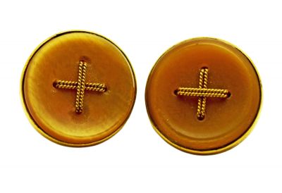 Edwardian Chalcedony Stud Button Earrings