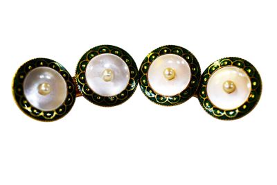 Edwardian Pearl Enamel Cufflinks