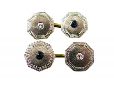 Edwardian Sapphire and Diamond Cufflinks