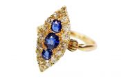 Edwardian Sapphire and Diamond Ring