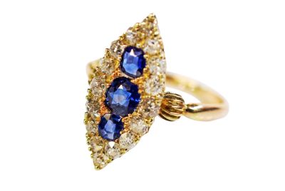 Edwardian Sapphire and Diamond Ring