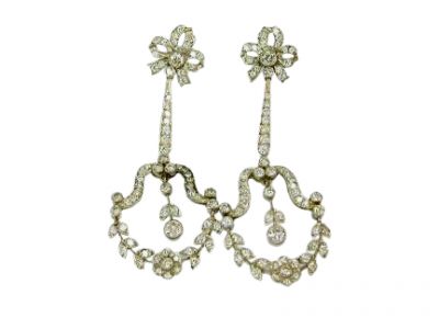 Edwardian Style Diamond Earrings
