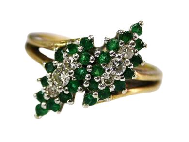 Emerald Cluster Ring