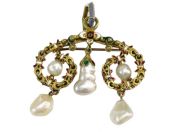 Enamel and Pearl Pendant