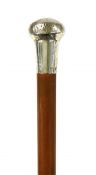 English Sterling Silver Topped Walking Stick