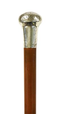 English Sterling Silver Topped Walking Stick