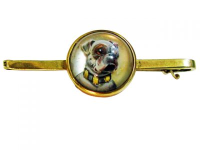 Essex Crystal Reverse Intaglio Bulldog Brooch
