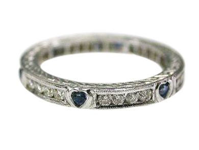 Vintage Sapphire and Diamond Eternity Band