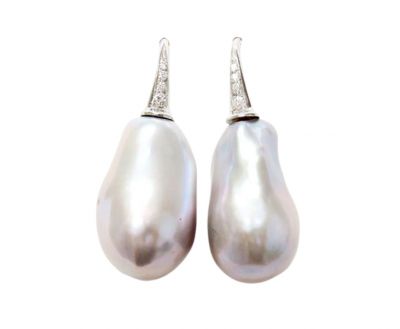 Eva Neuva Baroque Pearl and Diamond Earrings