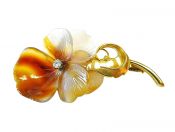 Floral Agate Brooch