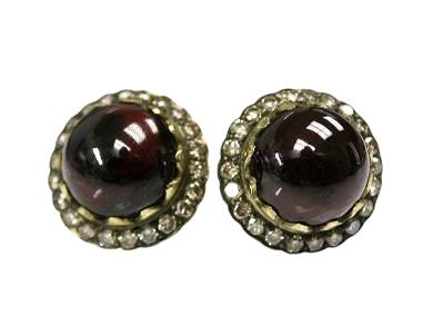Vintage Garnet and Diamond Earrings