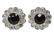 Garnet Floral Earrings