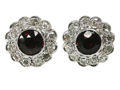 Garnet Floral Earrings