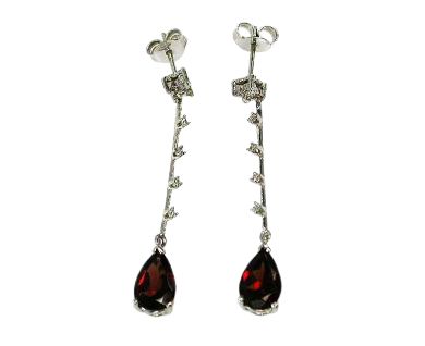 Garnet and Diamond Earrings