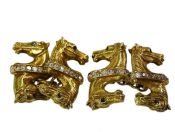 Vintage Sapphire and Diamond Horse Head Cufflinks