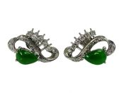 Jade and Diamond Earrings