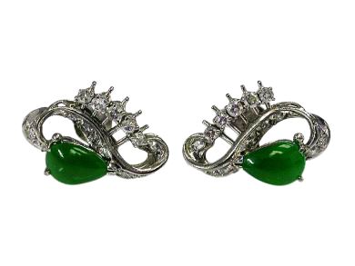 Jade and Diamond Earrings
