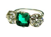 Mappin Edwardian 2.26ct Emerald and Diamond Platinum Ring