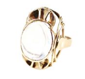 Mid Century Moonstone Solitaire Ring