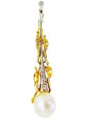 Modern Baroque Pearl Diamond Enhancer Pendant