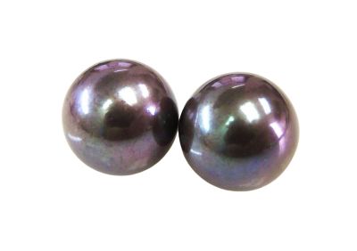 Modern Black Tahitian Pearl Studs