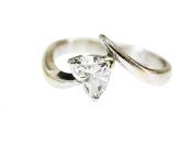 Modern Diamond Heart Solitaire Ring