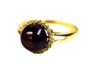 Modern Pearl and Diamond Ring