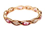 Modern Pink Sapphire and Diamond Eternity Band