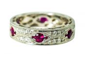 Modern Ruby and Diamond Eternity Band