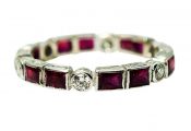 Modern Ruby and Diamond Eternity Band