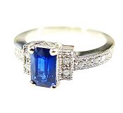 Modern Sapphire and Diamond Engagement Ring