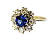 Modern Tanzanite and Diamond Ring