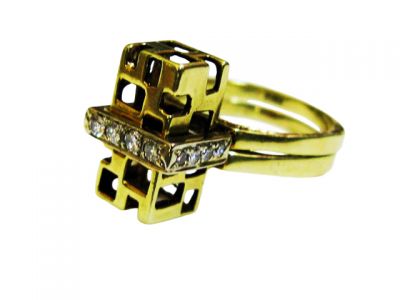 Modern Diamond Ring Set