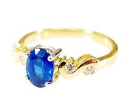Modern Sapphire and Diamond Engagement Ring