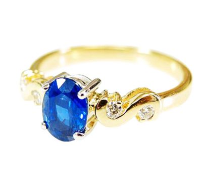 Modern Sapphire and Diamond Engagement Ring