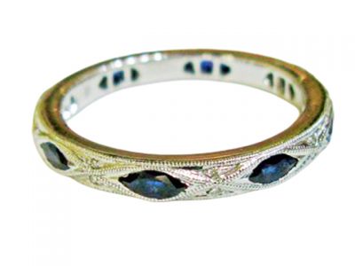 Modern Sapphire and Diamond Eternity Band